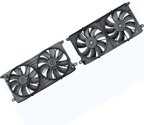 1 x Dual Radiator and Condenser Fan Assembly fits Cadillac Seville 1998 1999 2000 2001 2002 2003 2004 in Saudi Arabia