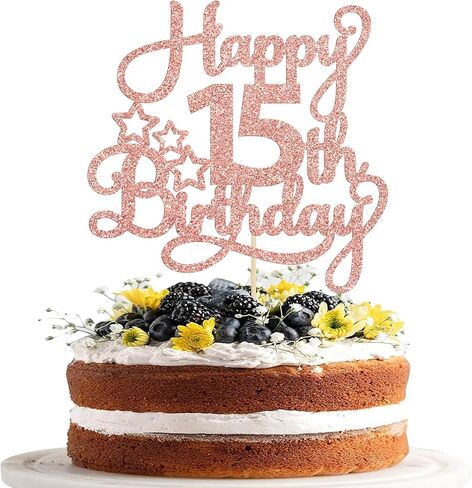 1 Pack Happy 8th Birthday Cake Topper Rose Gold Glitter 8th Birthday Cheers to 8 Years Old Birthday Cake Pick for Celebrating 8th Birthday Anniversary Party Cake Decorations Supplies in Saudi Arabia