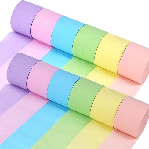Koogel 12 Rolls Crepe Paper Streamers, Black and Gold Party Decorations, 1.8 Inch x 82 Ft/Roll in Saudi Arabia