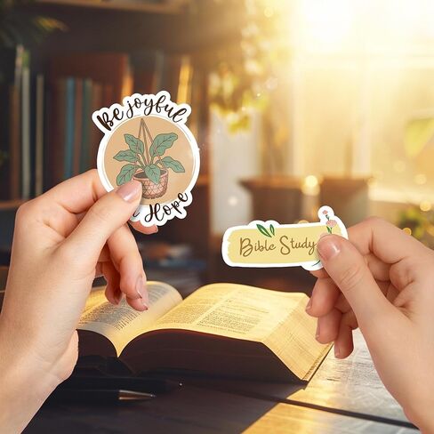 Faith Over Fear Sticker Pack by Puraesla - 300 PCS Inspirational Christian Bible Verse Stickers – Holographic Scripture Jesus & Bible Study Decor for Water Bottles, Laptops, Notebooks, journaling in Kuwait