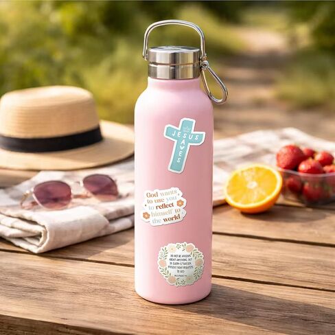 Faith Over Fear Sticker Pack by Puraesla - 300 PCS Inspirational Christian Bible Verse Stickers – Holographic Scripture Jesus & Bible Study Decor for Water Bottles, Laptops, Notebooks, journaling in Kuwait