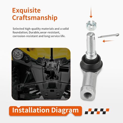 Right + Left Tie Rod End Ball Joint For Can-Am Traxter Quest Outlander Renegade 450 500 570 650 800 850 1000 1999-2024 in Saudi Arabia