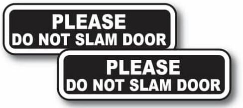 Kramer 2pcs Please Do Not Slam Door Sticker for Car Vinyl Decal Window Truck Car Bumper Sticker 4 х 1.25 in. in Kuwait