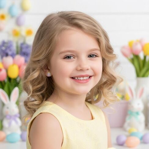 ICYROSE Solid 925 Sterling Silver Pastel colors Easter Egg Stud Earrings (Hypoallergenic nickel free) 3873 (Bow) in Saudi Arabia
