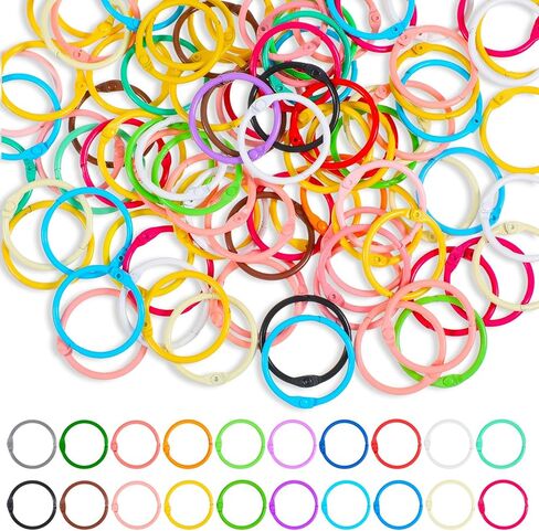 300 Pcs Loose Leaf Binder Rings 1 Inch Colorful Book Ring Metal Rings for Crafts Notebook Keychain Index Cards for Teachers Workers Office Supplies in Saudi Arabia