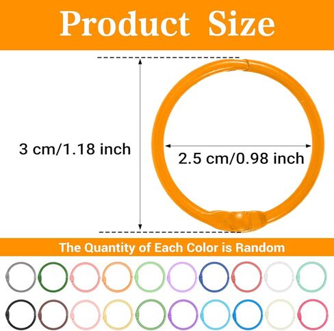 300 Pcs Loose Leaf Binder Rings 1 Inch Colorful Book Ring Metal Rings for Crafts Notebook Keychain Index Cards for Teachers Workers Office Supplies in Saudi Arabia
