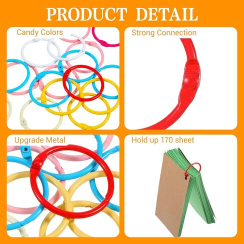 300 Pcs Loose Leaf Binder Rings 1 Inch Colorful Book Ring Metal Rings for Crafts Notebook Keychain Index Cards for Teachers Workers Office Supplies in Saudi Arabia
