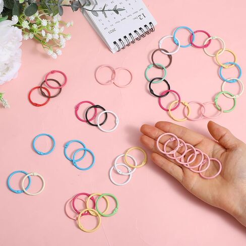 300 Pcs Loose Leaf Binder Rings 1 Inch Colorful Book Ring Metal Rings for Crafts Notebook Keychain Index Cards for Teachers Workers Office Supplies in Saudi Arabia