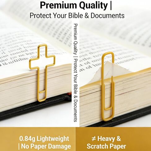 150 قطعة من مشابك الورق الصغيرة المتقاطعة، مشابك ورق متقاطعة ملونة كبيرة الحجم، مشبك ورق CROS-s لصفحات الكتاب المقدس، مشبك ورق مسيحي متعدد الألوان لملاحظات مستندات المكتب المرجعية (10 ألوان) in Kuwait