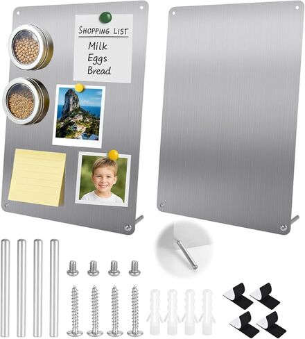 2Pack Magnetic Boards 12.6" x 8.6" Magnet Bulletin Board Magnet Display Suitable for Wall Cubicle Pre-Drilled with Screws in Kuwait