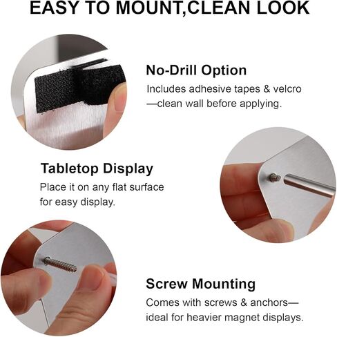 2Pack Magnetic Boards 12.6" x 8.6" Magnet Bulletin Board Magnet Display Suitable for Wall Cubicle Pre-Drilled with Screws in Kuwait