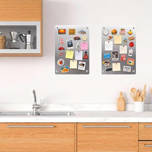 2Pack Magnetic Boards 12.6" x 8.6" Magnet Bulletin Board Magnet Display Suitable for Wall Cubicle Pre-Drilled with Screws in Kuwait