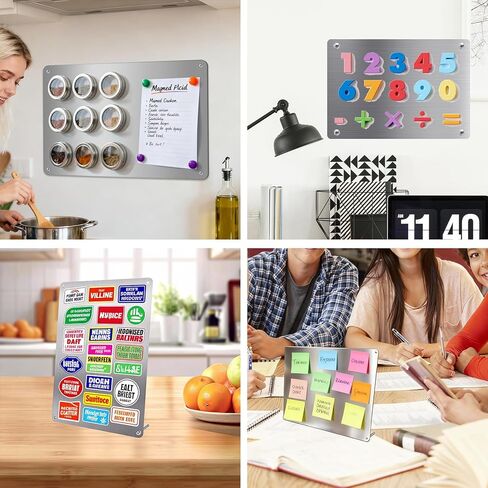 2Pack Magnetic Boards 12.6" x 8.6" Magnet Bulletin Board Magnet Display Suitable for Wall Cubicle Pre-Drilled with Screws in Kuwait