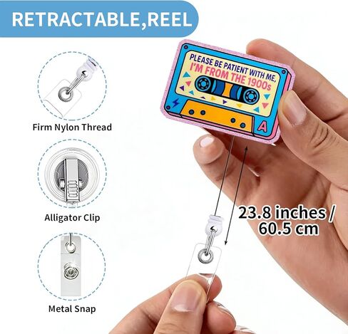 قطعتان من بكرة شارة الممرضة لبطاقة اسم الهوية، بكرات شارات التلفزيون المضحكة للتمريض، بكرات شارات طبية قابلة للسحب بتصميم عتيق، أنا من حامل القرن العشرين مع مشبك هدايا ممرضات الرعاية الصحية لعمال الأطباء in Kuwait