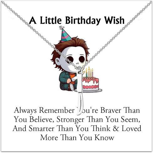WUSUANED Horror Michael Necklace Scary Knife Jewelry Killer Birthday Gift Horrible Movie Fan Gifts in Saudi Arabia