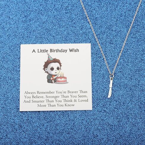 WUSUANED Horror Michael Necklace Scary Knife Jewelry Killer Birthday Gift Horrible Movie Fan Gifts in Saudi Arabia