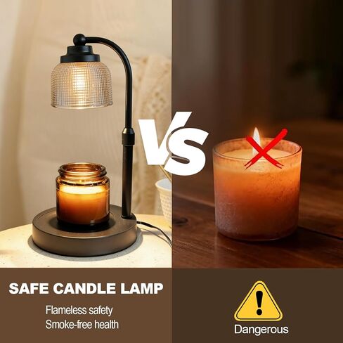 Candle Warmer Lamp with Timer & Dimmable Brightness, Gift for Women Mom Birthday Christmas, Wax Melter for Scented Jar Candles, Home Decor with 2 Bulbs & Warm Light in Saudi Arabia