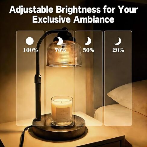 Candle Warmer Lamp with Timer & Dimmable Brightness, Gift for Women Mom Birthday Christmas, Wax Melter for Scented Jar Candles, Home Decor with 2 Bulbs & Warm Light in Saudi Arabia