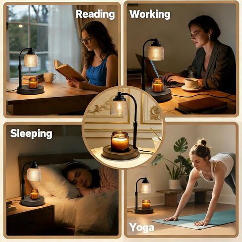 Candle Warmer Lamp with Timer & Dimmable Brightness, Gift for Women Mom Birthday Christmas, Wax Melter for Scented Jar Candles, Home Decor with 2 Bulbs & Warm Light in Saudi Arabia