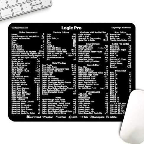Synerlogic Mac Os Universal Basic Shortcut Quick Reference Guide Premium Rubber Laminated Mousepad for M-chip or Intel 8'' x 7.5'' in Saudi Arabia