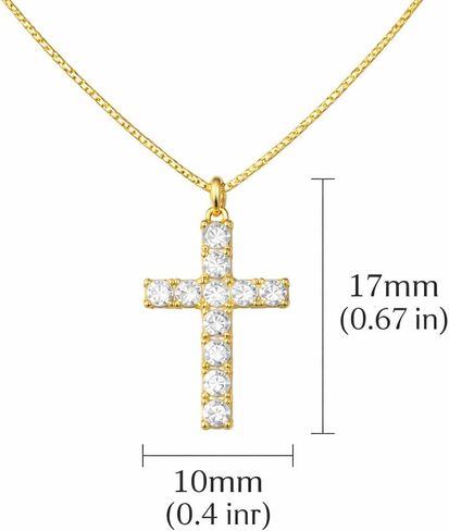 14K Gold Cross Necklace for Women Small Dainty Crucifix Pendant Necklace Chain in Saudi Arabia