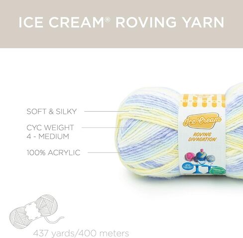 Lion Brand Yarn Ice Cream Roving Stripes Yarn, Sugar Baby in Saudi Arabia
