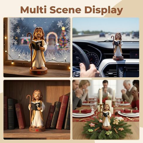 4" Big Jesus Loves You Figures, Durable Resin Car Dashboard Action Jesus Figurine for Christ Religious in Kuwait
