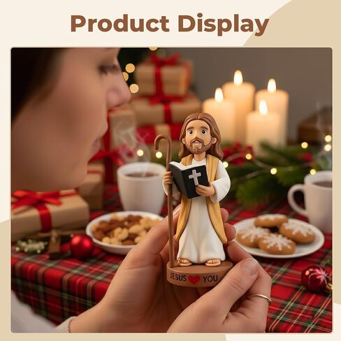 4" Big Jesus Loves You Figures, Durable Resin Car Dashboard Action Jesus Figurine for Christ Religious in Kuwait