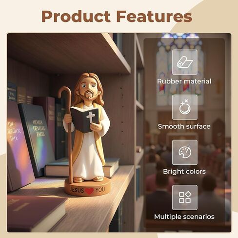 4" Big Jesus Loves You Figures, Durable Resin Car Dashboard Action Jesus Figurine for Christ Religious in Kuwait