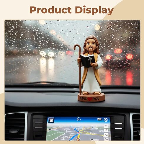 4" Big Jesus Loves You Figures, Durable Resin Car Dashboard Action Jesus Figurine for Christ Religious in Kuwait