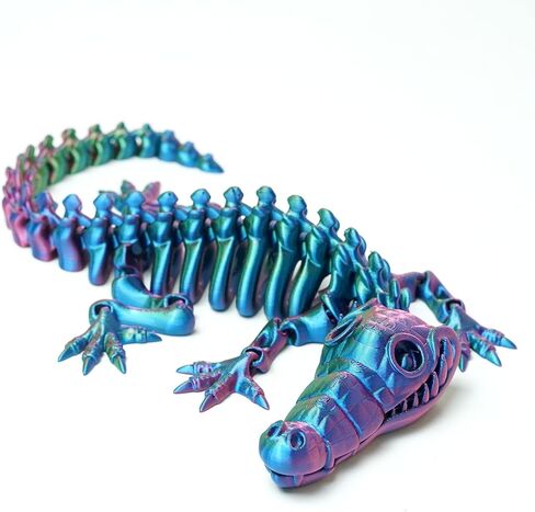 تمساح هيكل عظمي مطبوع ثلاثي الأبعاد، تمثال لعبة حيوانات مرنة، مفاصل متحركة، ديكور مكتب المنزل، لعبة تململ للبالغين والمراهقين هدايا المهرجانات، حشوات سلة عيد الفصح، لعبة حيوانات المكتب التنفيذية توكو (RGB) in Kuwait