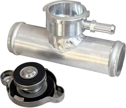 32mm 1-1/4" Radiator Hose 1.25" Aluminum Radiator Coolant Inline Filler Neck Upper Hose With Cap Natural in Kuwait