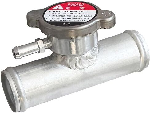 32mm 1-1/4" Radiator Hose 1.25" Aluminum Radiator Coolant Inline Filler Neck Upper Hose With Cap Natural in Kuwait