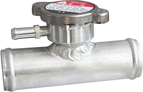 32mm 1-1/4" Radiator Hose 1.25" Aluminum Radiator Coolant Inline Filler Neck Upper Hose With Cap Natural in Kuwait