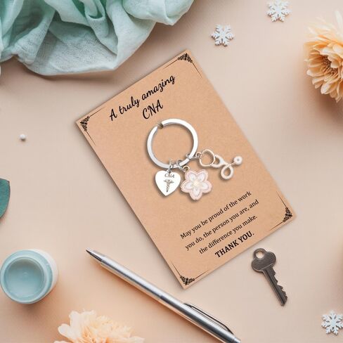 CNA Gifts CNA Week for Women Keychain Card Certified Nursing Assistant Thank You Gifts Appreciation Key Chain Ring Accessories Cna Essentials Cna Chistmas Gift Retirement Birthday Valentines Day Gift in Kuwait