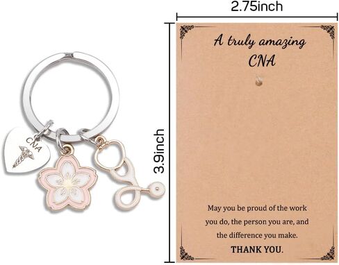 CNA Gifts CNA Week for Women Keychain Card Certified Nursing Assistant Thank You Gifts Appreciation Key Chain Ring Accessories Cna Essentials Cna Chistmas Gift Retirement Birthday Valentines Day Gift in Kuwait
