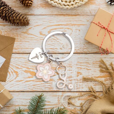 CNA Gifts CNA Week for Women Keychain Card Certified Nursing Assistant Thank You Gifts Appreciation Key Chain Ring Accessories Cna Essentials Cna Chistmas Gift Retirement Birthday Valentines Day Gift in Kuwait
