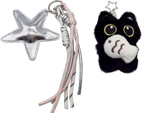 سلسلة مفاتيح قطيفة سوداء لطيفة على شكل قطة، حلية حقيبة لحقائب اليد، ملحقات محفظة حقيبة الظهر، هدايا لمحبي القطط، النساء، الفتيات in Kuwait