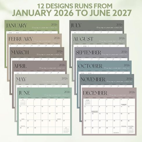 2025-2026 Magnetic Fridge Calendar, 18 Month 11.4''×13'' Fridge Calendar Runs from January 2025 to June 2026 Magnetic Calendar for Refrigerator for Personal Planning and Organizing in Kuwait