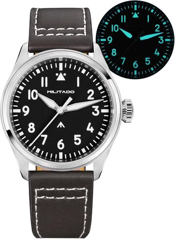 TACTICAL FROG MILITADO ML21 37mm Aviation-Inspired Field Watch, VH31 Sweep/515 Quartz Movement, Sapphire Crystal, BGW9 Lume, 100M Waterproof Men's Casual Dress Watch in Saudi Arabia