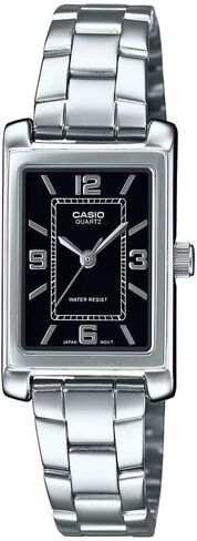 Casio LTP-1234DD-1A Women's Rectangular Standard Classic Stainless Steel Black Dial Dress Watch in Saudi Arabia