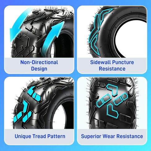 TRIBLE SIX 145/70-6 Go Kart Tires,6 PR ATV Street Mini Bike Tires 145/70-6 (14x6-6) for Sand Mud Trail,Non-Directional Big Horn Style,Tubeless (Pack of 2) in Saudi Arabia