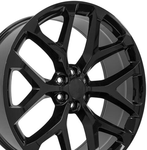 OE Wheels CV98 26 Inch Rims Fit Silverado 1500 Snowflake Style 6x139.7 26x10 Gloss Black - Hollander 5904 (Set of 4) in Saudi Arabia