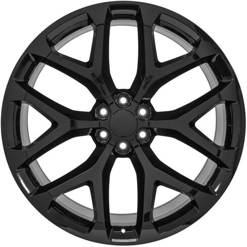 OE Wheels CV98 26 Inch Rims Fit Silverado 1500 Snowflake Style 6x139.7 26x10 Gloss Black - Hollander 5904 (Set of 4) in Saudi Arabia