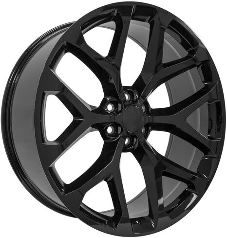 OE Wheels CV98 26 Inch Rims Fit Silverado 1500 Snowflake Style 6x139.7 26x10 Gloss Black - Hollander 5904 (Set of 4) in Saudi Arabia