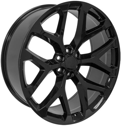 OE Wheels CV98 26 Inch Rims Fit Silverado 1500 Snowflake Style 6x139.7 26x10 Gloss Black - Hollander 5904 (Set of 4) in Saudi Arabia