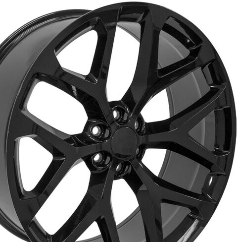 OE Wheels CV98 26 Inch Rims Fit Silverado 1500 Snowflake Style 6x139.7 26x10 Gloss Black - Hollander 5904 (Set of 4) in Saudi Arabia