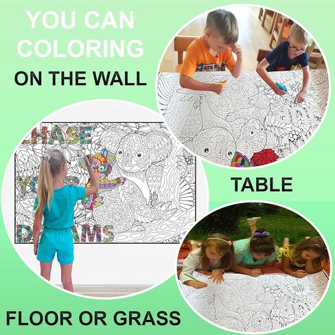 ملصق تلوين عملاق للبالغين والأطفال - ملصقات تلوين كبيرة من كوالا للحائط - صفحات ملهمة ضخمة للتلوين في مكتب العمل والفصول الدراسية - ورقة كبيرة من الحيوانات - حجم كبير لطاولة الأرضية in Kuwait