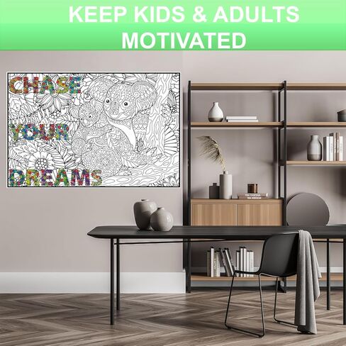 ملصق تلوين عملاق للبالغين والأطفال - ملصقات تلوين كبيرة من كوالا للحائط - صفحات ملهمة ضخمة للتلوين في مكتب العمل والفصول الدراسية - ورقة كبيرة من الحيوانات - حجم كبير لطاولة الأرضية in Kuwait