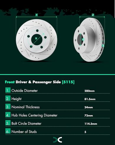 SCITOO 120.67022,5115 Front Brake Rotors Fit For 1990-1999 For Jeep Cherokee,1990-1992 For Jeep Comanche,1993-1998 For Jeep Grand Cherokee,1997-1999 For Jeep TJ,1990 For Jeep Wagoneer in Saudi Arabia